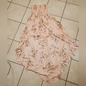 Floral Strapless Romper Dress